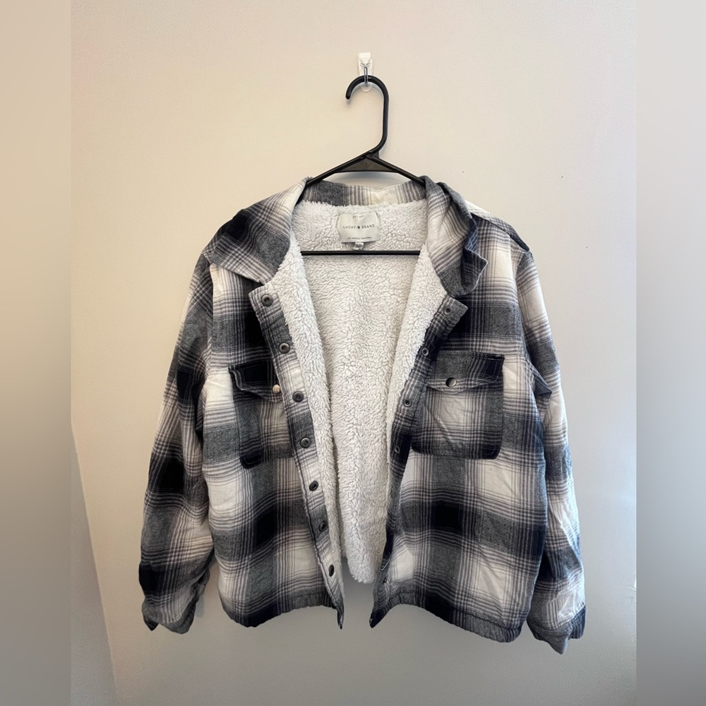 Lucky Brand plaid sherpa jacket